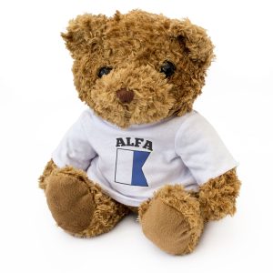 ALFA (ICS NAUTICAL SIGNAL) - Teddy Bear - Naval Maritime Flag Gift Present