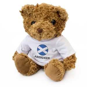 ABERDEEN (SCOTLAND FLAG ROUNDEL) - Teddy Bear - Funny Scottish Gift Present