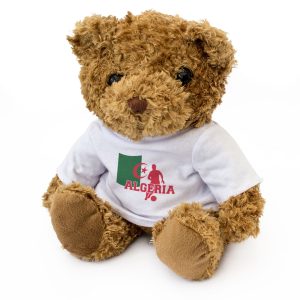 ALGERIA FLAG (FOOTBALL) - Teddy Bear - Cute - Algerian Soccer Fan Gift Present