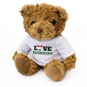 LOVE TAJIKISTAN (FLAG HEART) - Teddy Bear - Cute Funny - Souvenir Gift Present